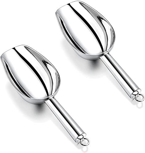 Eisschaufel 2er Set, Joyfair Edelstahl Abwiegeschaufel Mehlschaufel Futterschaufel Sackschaufel Abfüllschaufel für Küche/Bar/Buffet/Party/Garten, Vielseitig, Rostfrei & Spülmaschinenfest - 148ml von Joyfair