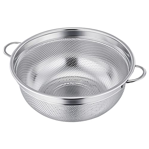 Sieb, Joyfair Edelstahl Klein Nudelsieb Küchensieb mit Griffen, Ø21cm Metall Mikroperforiertes Abtropfsieb für Küche/Nudeln/Gemüse/Früchten, Robust & Ungiftig, Spülmaschinenfest von Joyfair