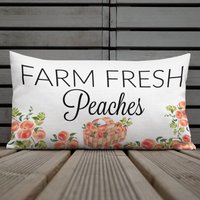 Farm Fresh Peaches | Korb Voller Pfirsiche Peachy Dekokissen Pfirsich Bauernhof Dekor Aquarell Georgia Peach von JoyfulLifeBoutique