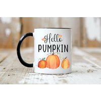 Hallo Kürbis Herbst Tasse | Niedliche Morgen Kaffeebecher Erntedank-Becher Geschenk Für Sie Pumpkin Gewürz-Becher von JoyfulLifeBoutique