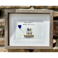 45. Hochzeitstag Personalisiertes Geschenk, 8x10 Zoll Gerahmte Seeglaskunst, Saphirjubiläumsgeschenk Für Eltern, Frau, Ehemann 45. Hochzeitstag Personalisiertes Geschenk, 8x10 Zoll Gerahmte Seeglaskunst, Saphirjubiläumsgeschenk Für Eltern, Frau, Ehemann von JoyfulPebbleArt