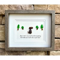 Hund Sea Glass Art, Gerahmt 8x10 Handgemachtes Geschenk Mit Zitat, Für Hundebesitzer von JoyfulPebbleArt