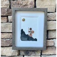 Wanderer Genießen Solo Hike 8 X 10 Gerahmte Handgefertigte Kieselstein Kunst, Wandern Bild, Perfektes Geschenk von JoyfulPebbleArt
