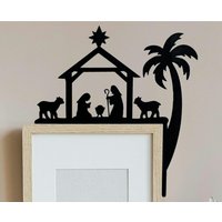 Krippe, Türdeko Aus Holz, Weihnachtsdeko von JoyfulPh44