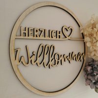 Türkranz Herzlich Willkommen, Türschild, Geschenk Einweihung, Holzdeko, Willkommensschild Türkranz Herzlich Willkommen, Türschild, Geschenk Einweihung, Holzdeko, Willkommensschild von JoyfulPh44