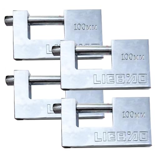 4PCS -Behälter Vorhängeschloss 96mm Eisenhochgeschloss mit 3 Schlüssel für Garage Warehouse -Versand, Behälter, Garage von Joygoodta