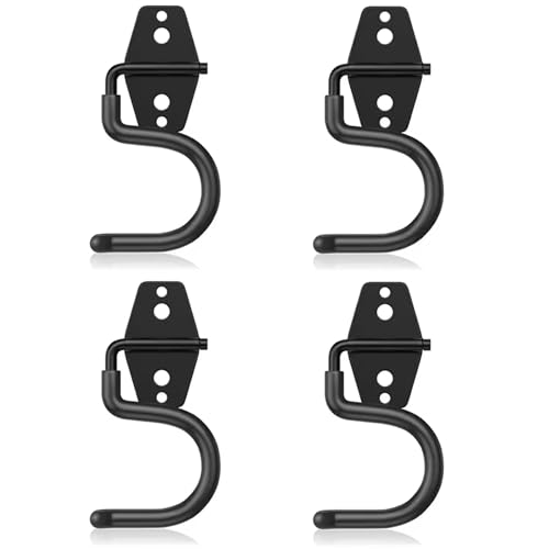 Joygoodta 4pcs Besenhalterhalter Wandhalterung, Hochleistungs-Metallbesen Hügel Utility Haken für die Organisation von Reinigungswerkzeugen, Mops, Gartenwerkzeugen (S-Typ) Haltermontage von Joygoodta