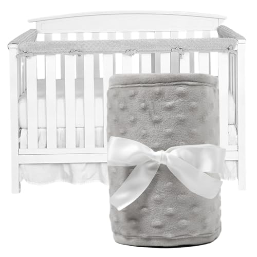 Joygoodta Crib Rail Deckung für Kinderkrankheiten, Kantenschutz Krippe Stoßfänger Pads Weich atmungsable Plüschbettborder, Babyschutz vor Kauen und Kratzerschutz für Seiten von Joygoodta