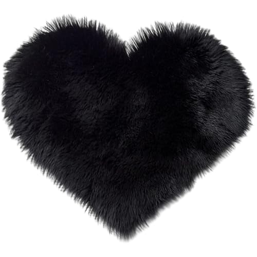 Joygoodta Herzförmiger Teppich, 12x16 Soft & Cozy Heart Teppich mit Rutsch-Rücken, dekorative Flauschige Liebesboden Teppiche für Wohnzimmer und Schlafzimmerbereich von Joygoodta