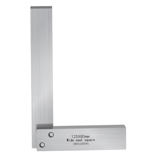 Maschinistische Quadrat, 125 × 80 mm Stahl Präzisionsmaschinistische Lineal, rechtwinkliges Quadrat -Werkzeug von Joygoodta