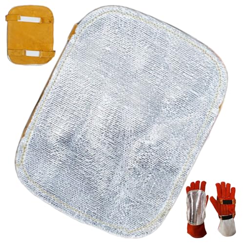 Schweißhitzeschild Hochtemperaturschweißhandschuhe Wärmeabschild, geteiltes Kuhspurleder -Leder Aluminisierte Rückenschneidhandschuhe Schutzkissen für Schweißer Industriekessel Schmelzcamping Schweißhitzeschild Hochtemperaturschweißhandschuhe Wärmeabschild, geteiltes Kuhspurleder -Leder Aluminisierte Rückenschneidhandschuhe Schutzkissen für Schweißer Industriekessel Schmelzcamping von Joygoodta