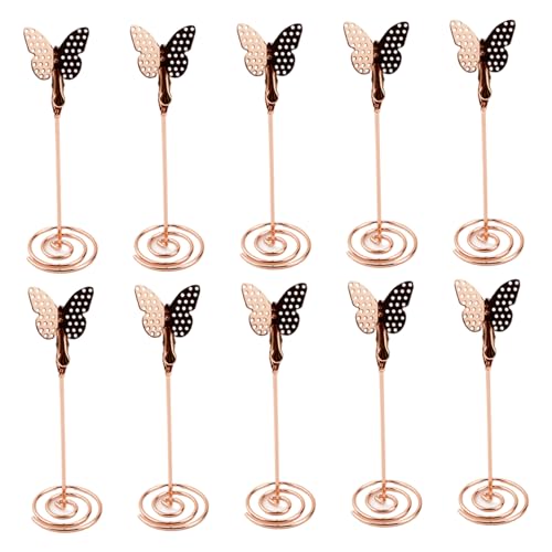 Tischnummernhalter 10pcs 5 Metall Elegante dekorative Roségold -Kartenhalter mit Schmetterlingsmenü Memo -Clips für Hochzeitsfeier Gefälligkeiten Tischnummer Tischnummernhalter 10pcs 5 Metall Elegante dekorative Roségold -Kartenhalter mit Schmetterlingsmenü Memo -Clips für Hochzeitsfeier Gefälligkeiten Tischnummer von Joygoodta