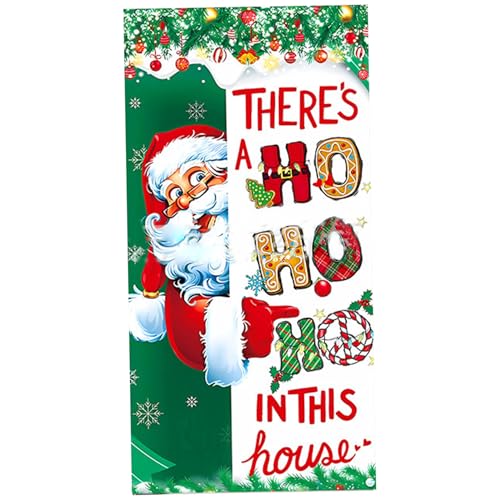 Weihnachts -Tür -Cover 3x6.6ft Weihnachts Tür Banner Polyester Hängende -Veranda -Schild Banner für Home Office Holiday Party, Santa von Joygoodta