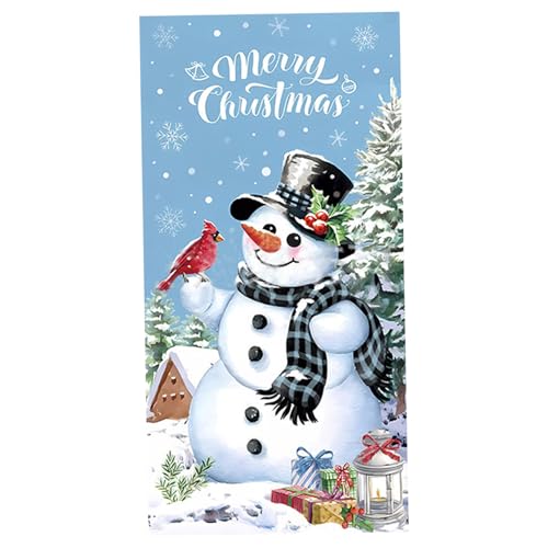 Weihnachts -Tür -Cover 3x6.6ft Weihnachts Tür Banner Polyester Hanges Weihnachtsfest -Veranda -Schild Banner für Home Office Holiday Party, Snowman von Joygoodta