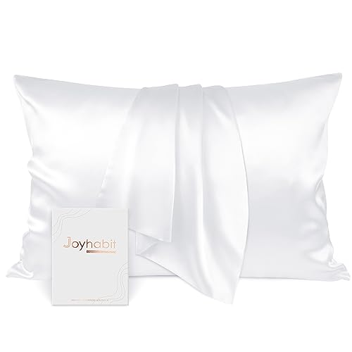 Joyhabit Seidenkissenbezug 40x60, Weiß, 16MM Silk Pillowcase aus 100% Bio Maulbeerseide, Super für den Schutz der Haarqualität und der Haut von Joyhabit