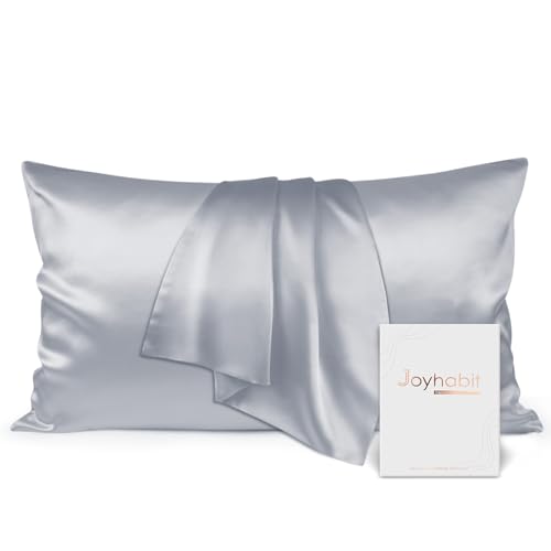 Joyhabit Seidenkissenbezug 40x80, Silbergrau, 16MM Silk Pillowcase aus 100% Bio Maulbeerseide, Super für den Schutz der Haarqualität und der Haut von Joyhabit