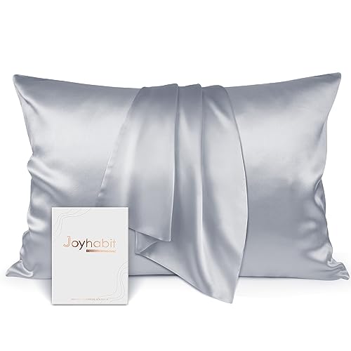 Joyhabit Seidenkissenbezug 40x60, Silbergrau, 16MM Silk Pillowcase aus 100% Bio Maulbeerseide, Super für den Schutz der Haarqualität und der Haut von Joyhabit