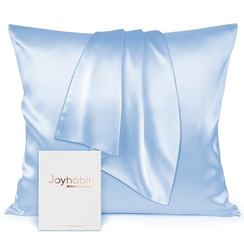 Joyhabit Seidenkissenbezug 80x80, Himmelblau, 16MM Silk Pillowcase aus 100% Bio Maulbeerseide, Super für den Schutz der Haarqualität und der Haut von Joyhabit