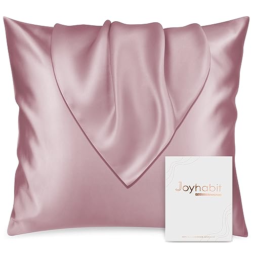 Joyhabit Seiden Kissenbezug 80x80, 100% Bio Maulbeerseide aus Natur, Lotus, Weich und Atmungsaktive für Hautschutz, Freiheit von Schweiß beim Schlafen von Joyhabit