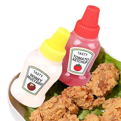 4 Stück Squeeze Flasche, Saucen Flasche, 25ml Dressing Behälter To Go, Klein Quetschflasche, Salatdressingbehälter Tragbare Squeeze Condiment Flaschen Für Sirup, Sauce, Ketchup, Grill Gewürze von Joyivike