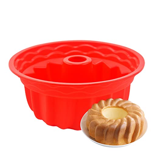 Joyivike Gugelhupfform Silikon Ø 22 cm Gugelhupf Backform Silikon Kuchenform 9-Zoll Zero Waste Napfkuchenform Antihaftbeschichtete Kuchenform Aus Silikon Wiederverwendbare Für Backen von Joyivike