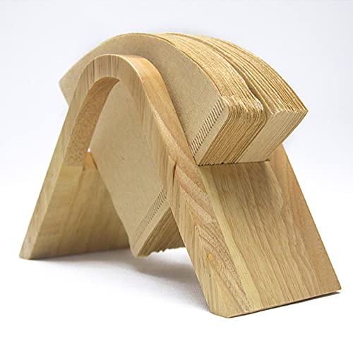 Kaffeefilter Halterung - Kaffeefilterhalter Aus Holz/Edelstahl - V-förmiges Design Kaffee Filtertütenhalter - Kapazität 100 Stück Filterpapier von Joyivike