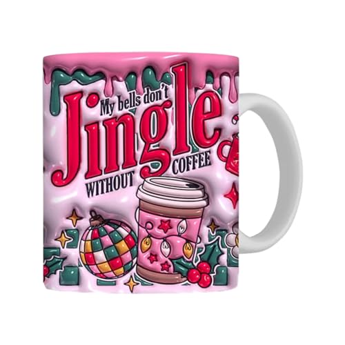 Keramik Weihnachtstassen 3D-flach Bemalt Weihnachtsbecher Weihnachtsthema Tasse Für Festliche Party Weihnachtstasse Keramik Kaffeetasse Weihnachtsgeschirr Weihnachten Party Deko Geschenk von Joyivike