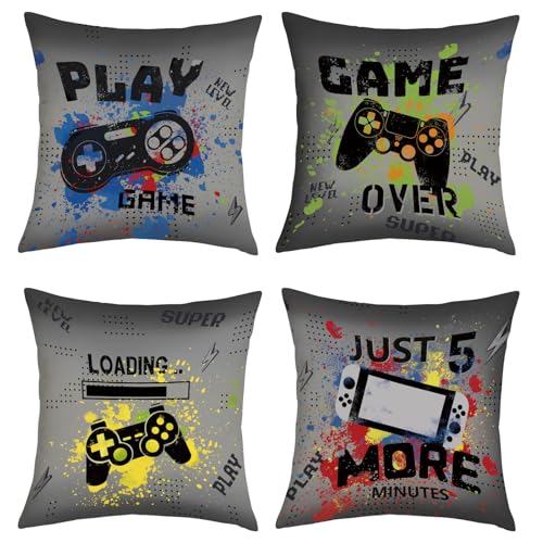 Joymasion Kissenbezüge 45x45 cm 4er Set Videospiele Gaming Dekorative Kissenbezug Gamer Controller Spielen Deko Kissenhülle für Sofa Couch spielzimmer kinderzimmer Joymasion Kissenbezüge 45x45 cm 4er Set Videospiele Gaming Dekorative Kissenbezug Gamer Controller Spielen Deko Kissenhülle für Sofa Couch spielzimmer kinderzimmer von Joymaison