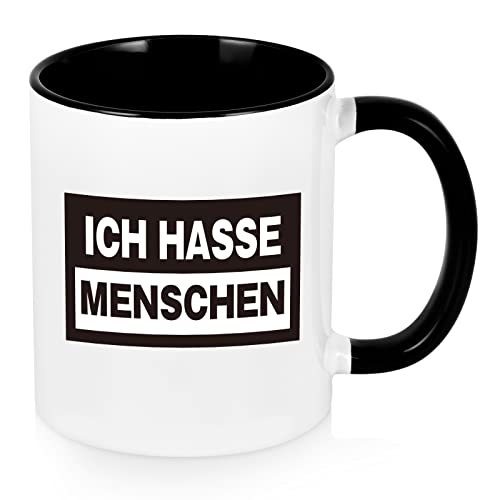 Joymaking Ich Hasse Menschen Tasse, lustige Tasse mit Druck, Kaffeetasse Geschen für Freunde, Kollegen, Morgenmuffel, Misanthropen von Joymaking