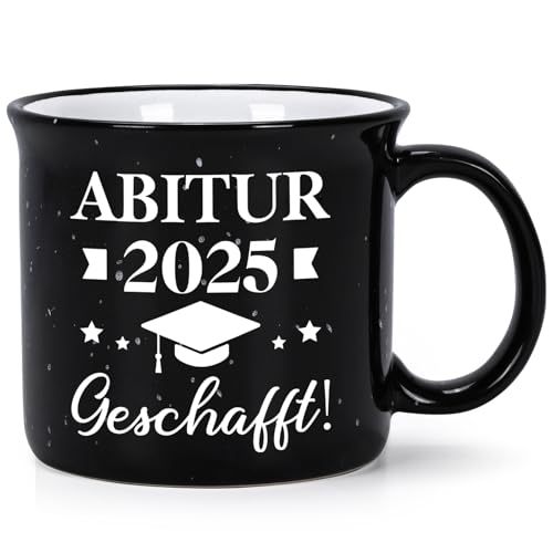 Joymaking Abi Geschenk Kaffee Tasse Abitur Geschafft 2025 Weil ich's kann Tasse für Jungs Mädchen Abitur Geschenke Abiturient Abiturientin Abschluss Abschlussgeschenk, 450ml Schwarz von Joymaking