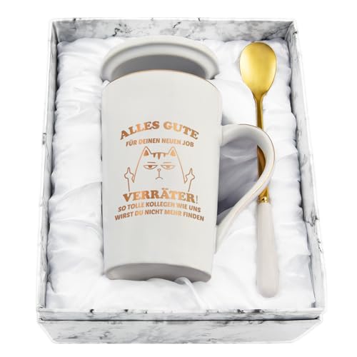 Joymaking Abschiedsgeschenk für Kollegen Kaffeetasse, Geschenk zum Abschied Tasse mit Spruch - Alles Gute für deinen neuen Job - Abschiedsgeschenk Jobwechsel für Freund, Weiß von Joymaking