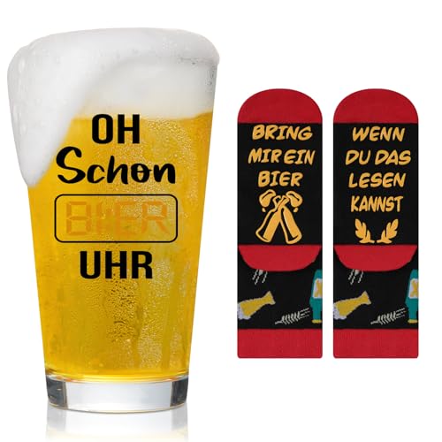 Joymaking Biergläser Socken Geschenke für Männer, Lustige Geschenke Set, Geburtstagsgeschenk für Männer, Kleine Besondere Geschenke Männer Weihnachten, Witzige Geschenke für Männer Freund 15oz von Joymaking