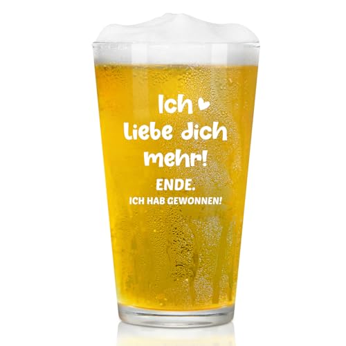 Joymaking Bierglas Ich Liebe Dich Geschenke, Liebesgeschenke für Männer Frauen, Valentinstaggeschenk, Jahrestag Geschenk für Sie Ihn, Liebes Geschenk, Partner Geschenke für Beide Bierglas 17oz von Joymaking