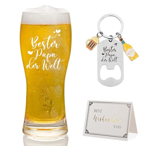 Joymaking Bierglas Papa Geschenk, Vatertagsgeschenke für Papa, Bierglas mit Gravur, Bester Papa Geschenke, Papa Geburtstagsgeschenk, Geschenkideen für Papa Vatertag Weihnachten 15oz/460ml von Joymaking