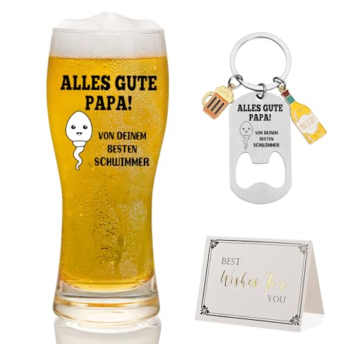 Joymaking Bierglas Papa Geschenk, Vatertagsgeschenke für Papa, Vatertagsgeschenk von Kinder, Bester Papa Geschenke, Vater Geschenk, Papa Glas zum Vatertag Geburtstag Weihnachten 15oz von Joymaking