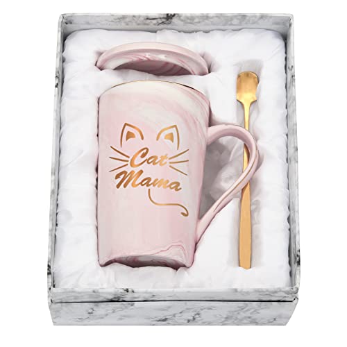 Joymaking Cat Mama Kaffeetasse Geschenk für Frauen, Geschenk für Mama, lustige Geschenke für Katzeliebhaber, Cat Mmama Muttertag Weihnachten Geburtstag Geschenke für Mama Cat Mum Tasse 14oz von Joymaking