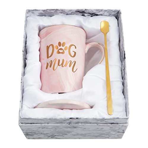 Joymaking Dog Mum Kaffeetasse Geschenk für Frauen, Geschenk für Mama, lustige Geschenke für Hundeliebhaber, Dog Mum Geschenke Weihnachten Geburtstag Geschenke für Mama Dog Mum Tasse 14oz von Joymaking