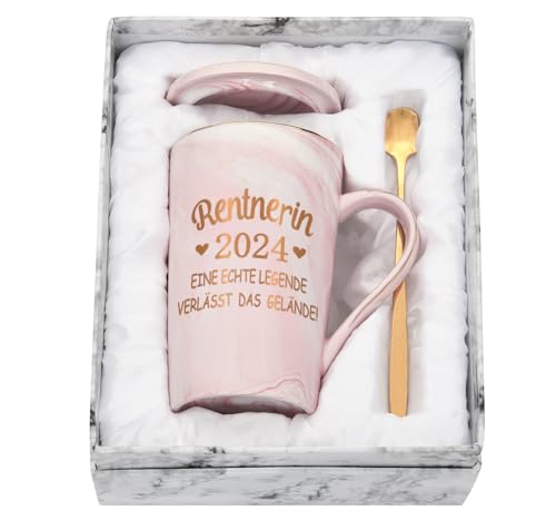 Joymaking Kaffeebecher 2024 Ruhestandsgeschenk für Frauen, Chefin - Rentnerin 2024 eine echte Legende verlässt das Gelände - Renteneintritt Geschenk für Kollegenin, Frau, Mama, Schwester, Freundin von Joymaking