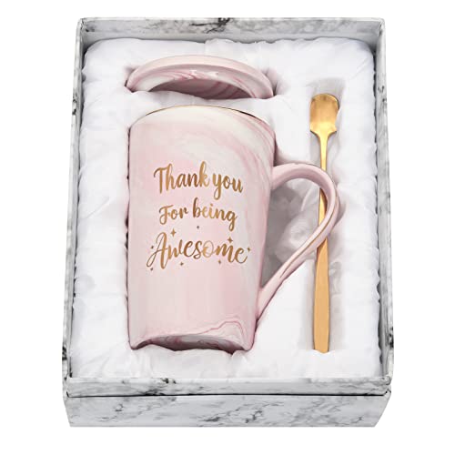 Joymaking Geburtstagsgeschenk für Frauen, Kaffeetasse Beste Freundin Geschenk zum Geburtstag Weihnachten, Persönliche Geschenkideen für Freundin - Thank You For Being Awesome, 400ml mit Geschenkbox von Joymaking