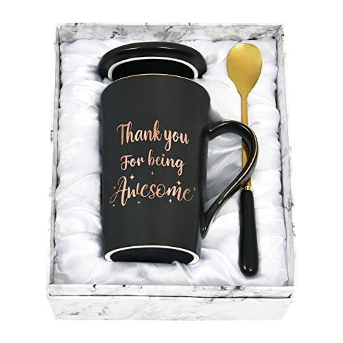 Joymaking Geburtstagsgeschenk für Frauen, Kaffeetasse Beste Freundin Geschenk zum Geburtstag Weihnachten, Persönliche Geschenkideen für Freundin - Thank You For Being Awesome, 400ml mit Geschenkbox von Joymaking