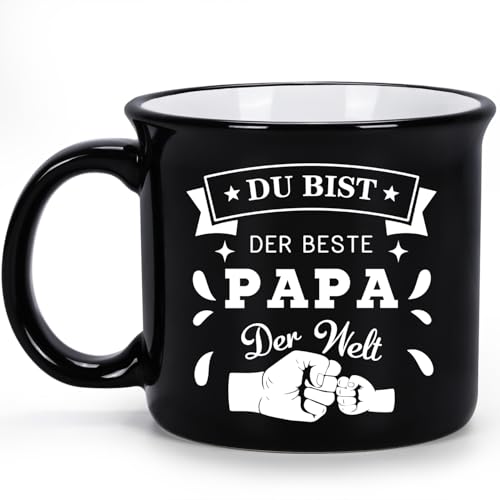 Joymaking Kaffeetasse Geschenk für Papa Vatertagsgeschenk Geburtstagsgeschenk Geschenkidee Tasse mit Spruch - Du bist der beste Papa der Welt, Schwarz 450ml Joymaking Kaffeetasse Geschenk für Papa Vatertagsgeschenk Geburtstagsgeschenk Geschenkidee Tasse mit Spruch - Du bist der beste Papa der Welt, Schwarz 450ml von Joymaking