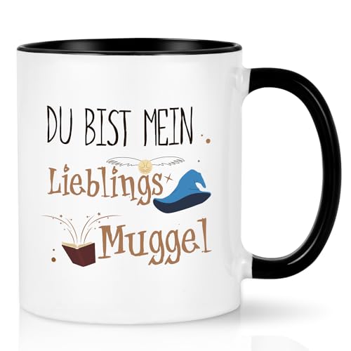 Joymaking Lustige Geschenk Tasse mit Spruch - Du bist mein Lieblings Muggel Weihnachten Geschenkidee für Freund Freundin Klassenkamerad Geschenk zum Geburtstag Weihnachten von Joymaking