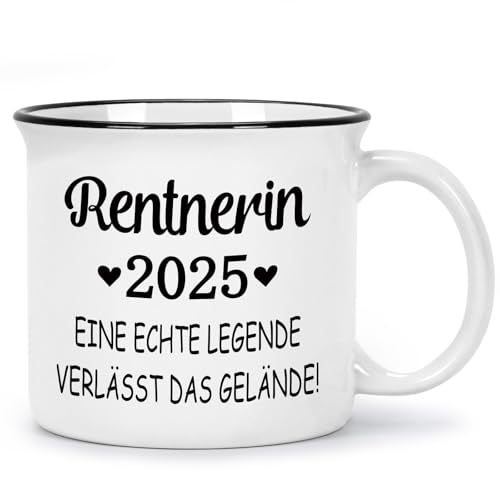 Joymaking Rentnerin Geschenke für Frauen, Rente 2025 Kaffeetasse lustig Abschiedsgeschenk zum Ruhestand Renteneintritt Geschenk für Frauen Freundin Kollegin Mutter Lehrerin, Rente Tasse 450 ml Weiß von Joymaking