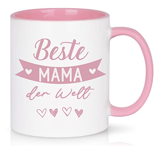 Joymaking Tasse Beste MAMA der Welt, Geschenkidee für MAMA zum Geburtstag, Muttertag, Weihnachtsgeschenke für Mama, Muttertagsgeschenk Kaffeetasse, 320ml Rosa von Joymaking