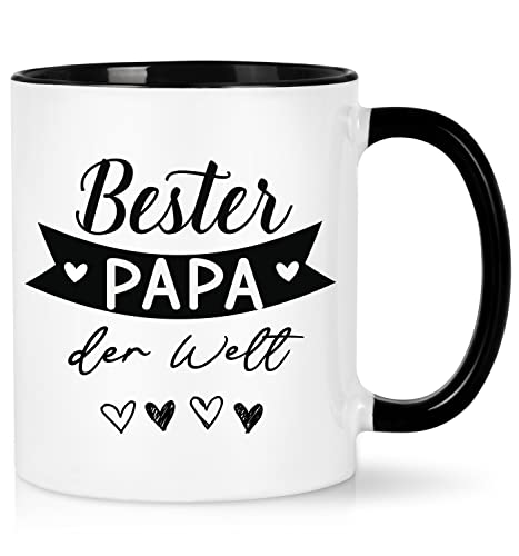 Joymaking Tasse Bester PAPA der Welt, Geschenkidee für Papa zum Geburtstag, Vatertag, Weihnachtsgeschenke für Papa, Vatertag Geschenk Kaffeetasse, 320ml Schwarz von Joymaking