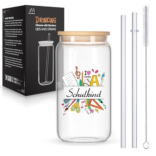 Joymaking Trinkgläser mit Deckel und Strohhalmen für Eiskaffee Cocktails Fruchtlikör Eistee Soda 17oz, Einschulungsgeschenk, Glas Schulkind 2024 Junge Mädchen, Schulanfang Geschenk Joymaking Trinkgläser mit Deckel und Strohhalmen für Eiskaffee Cocktails Fruchtlikör Eistee Soda 17oz, Einschulungsgeschenk, Glas Schulkind 2024 Junge Mädchen, Schulanfang Geschenk von Joymaking