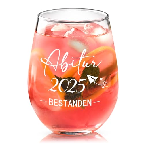 Joymaking Weinglas Abitur 2025 Geschenke, Geschenke zum Bestandenen Abitur Junge Mädchen 520ml von Joymaking