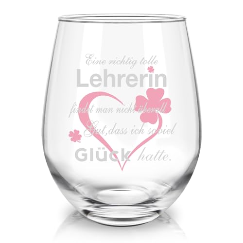 Joymaking Weinglas mit Gravur - Eine Richtig Tolle Lehrerin, Abschiedsgeschenk Lehrerin, Lehrerin Geschenk, Weinglas Lehrerin, Lehrerin Geschenk Abschied Weinglas 17oz von Joymaking