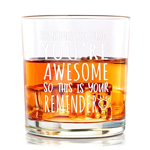 Joymaking Whiskey Glas Freund Geschenke, You are Awesome Whiskeyglas, Dankeschön Geschenk für Freunde Kollegen, Beste Freunde Geschenke für Sie Ihn, Geburtstag Geschenke für Frauen Männer 300ml von Joymaking