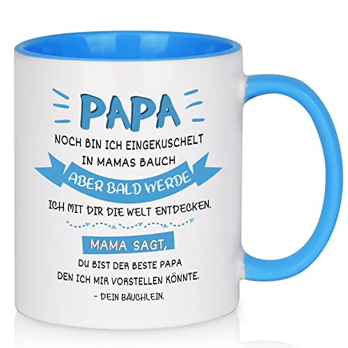 Kaffeetasse Schwangerschaft Geschenke für Mutter einzigartig Geschenkidee für Schwangere, schöner Spruch Geschenk werdende Mutter Kaffeetasse - Mama jetzt bin Ich eingekuschelt in deinem Bauch,schwarz von Joymaking